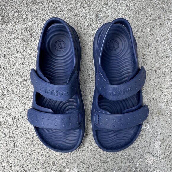 NATIVE Chase Sugarlite Sandals Kids 12 Blue Lightweight Shoe Adjustable Straps - Picture 9 of 11